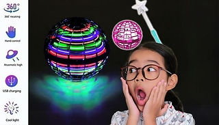 Kids 360° Flying Ball Toy with Magic Wand Option - 3 Colours!