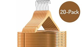 20-Pack of Natural Wooden Hangers