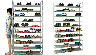 Large Capacity 10-Tier Fabric Shoe Rack