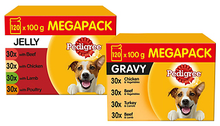 120 x 100g Pedigree Mixed Selection Dog Pouches - Gravy or Jelly