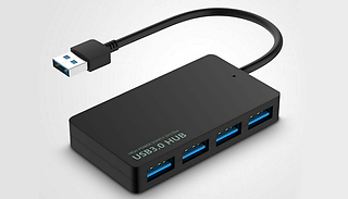 4-Port USB 3.0 Hub with Built-In USB Cable