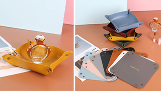 1 or 2 Faux Leather Trinket Dishes - 10 Colours