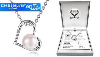 Genuine Diamond and Freshwater Pearl Pendant