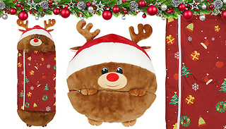 Cuddly Christmas Reindeer Plush Sleeping Bag