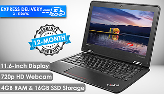 Lenovo Thinkpad 11E 11.6-Inch Intel N2930 Chromebook 4GB RAM 16GB SSD