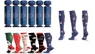 Christmas Cracker Sock Gift Set - 3 or 6 Socks