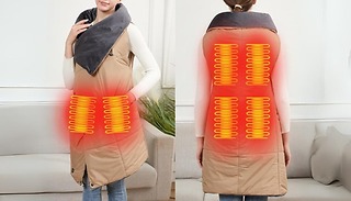 USB Heated Wrap Around Long Gilet - 2 Colours 