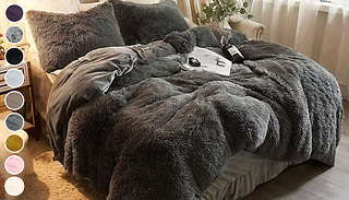 Luxury Faux Fur Throw or Duvet Sets - 9 Colours & 3 Sizes
