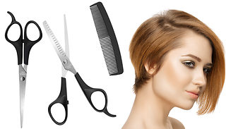 3-Piece Generise Grooming Set - Cutting Scissors, Thinning Scissors & Comb