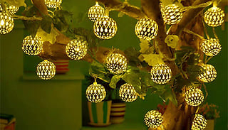 20 Moroccan Ball Solar String Lights