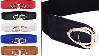 PU Leather Elastic Wide Belt - 5 Colours 