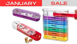1 or 2 Weekly 28-Grid Medicine Pill Organiser Cases