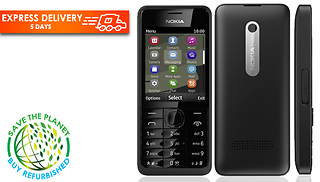 Nokia 301 in Black with Bluetooth & 3.2MP Camera - EE Network