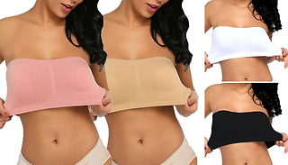 3-Pack of Breathable Bandeau Bras - 4 Colours