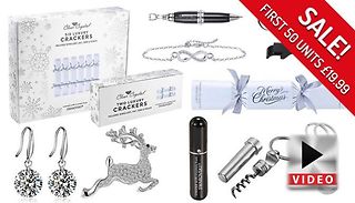 6 or 12 Luxury Christmas Crackers with Crystals from Swarovski