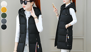 Women's Longline Puffer Gilet - 5 Colours & Sizes
