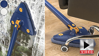 360° Rotatable Adjustable Cleaning Mop & Optional Cloths - 2 Colours