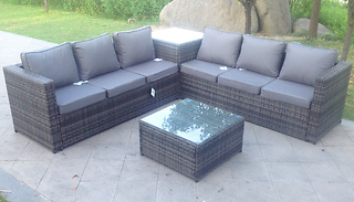 6-Seater Grey Rattan Corner Furniture Set