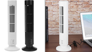 USB Bladeless Oscillating Tower Fan - 2 Colours