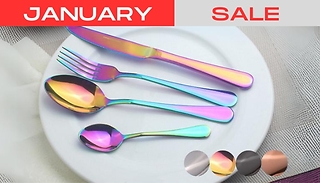 4, 8 or 16-Piece Holographic Cutlery Set - 4 Colours