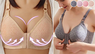 Front-Fastening Push-Up Bra - 4 Colours, 5 Sizes