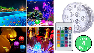 1, 2 or 4 Waterproof LED Pool Disc Lights