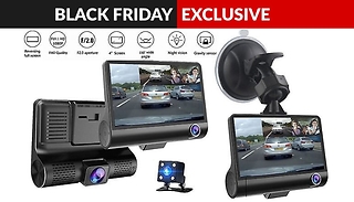 Triple Vision Dash Cam with Optional 32GB SD - Front, Rear & Interior ...