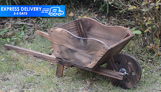 Wooden Garden Wheelbarrow Planter