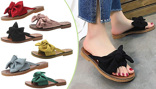 Bow Detail Cork Slip-On Sandals - 6 Colours & 5 Sizes