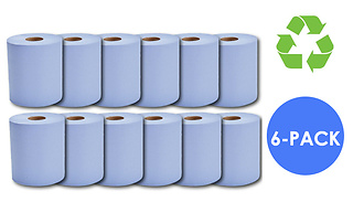 6-Pack of 2-Ply Blue Hand Towel Roll