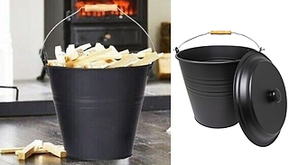 12L Metal Fireplace Ash Bucket