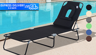 Outsunny Adjustable Sun Lounger with Pillow - 4 Colours
