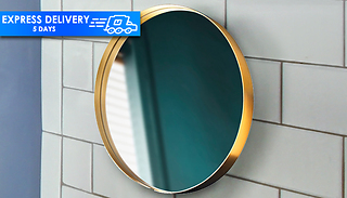 Opulent Round Gold Mirror