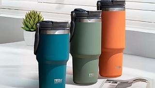 Handheld Stainless Steel Coffee Cup - 5 Colours, 3 Sizes 