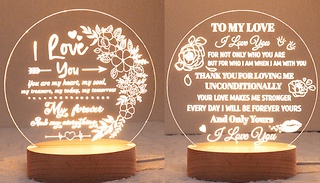 3D Illusion Love Letter Light - 2 Designs