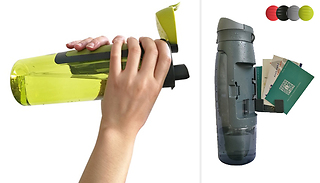 2-in-1 Water Bottle with Storage Compartment - 4 Colours