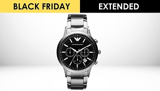 Emporio Armani AR2434 Men's Watch - Silver Strap with Black Dial 
