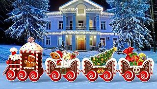 4-Piece Christmas Train Garden Decoration