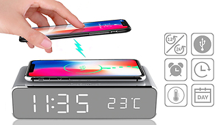 2-in-1 LED Alarm & Wireless Charging Station - 2 Colours