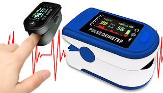 Fingertip Blood Oxygen & Heart Rate Oximeter - 2 Colours