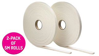 2-Pack of Self-Adhesive Foam Draught Strip 5M Rolls