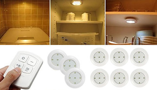 3 or 6 Pack of LED Cabinet Lights with Remote Control