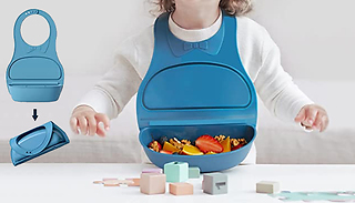 Silicone Baby Bib with Drip Tray