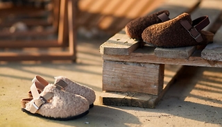 Children's Fleece Elastic Teddy Mules - 2 Colours, 8 Sizes 