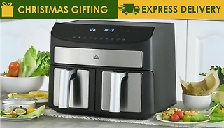 HOMCOM 2400W Dual Basket 8L Air Fryer
