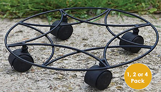 Garden Grow Black Metal Wheelie Pot Mover - 1, 2 or 4-Pack