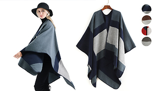 2-in-1 Patterned Shawl & Cardigan - 4 Colours