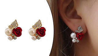 Rose Pearl Swarovski Crystal Earrings