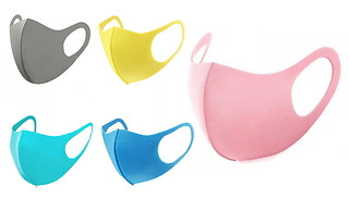 5, 10 or 20 Reusable Coloured Face Covers - 5 Colours