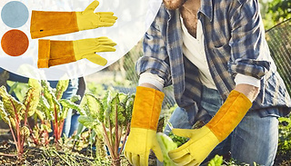 Protective Long Sleeve Goatskin Gardening Gloves - 2 Colours & 4 Sizes